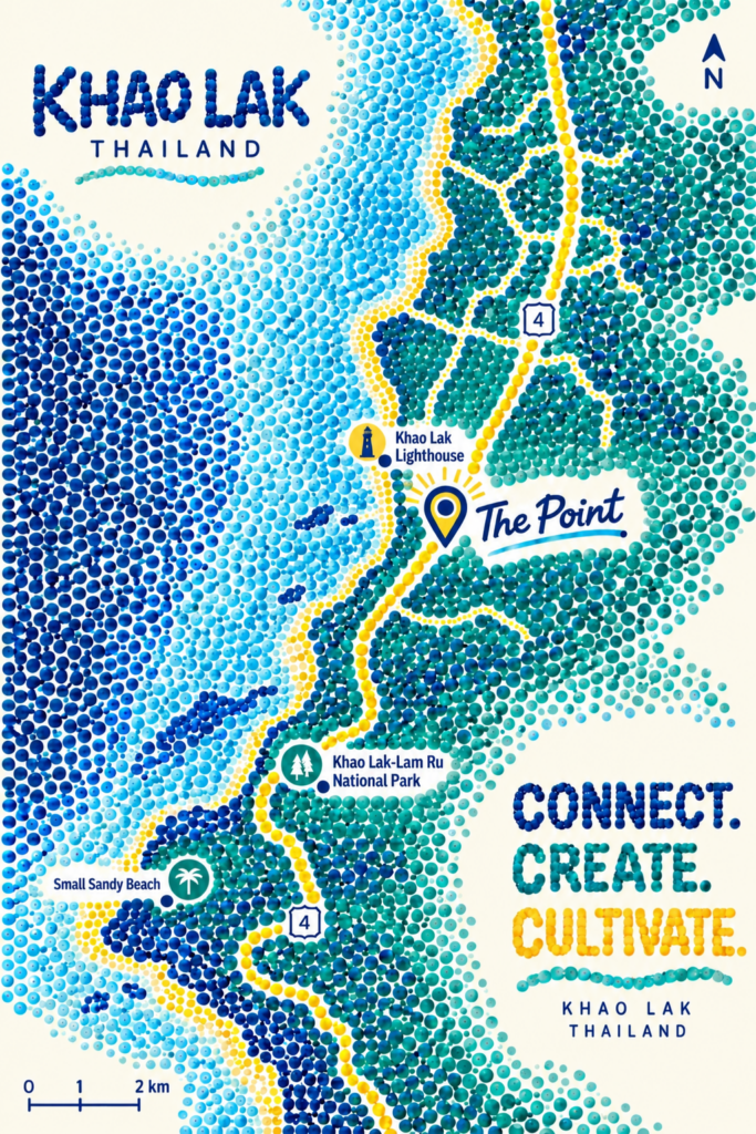 Map showing the location of The Point in Khao Lak